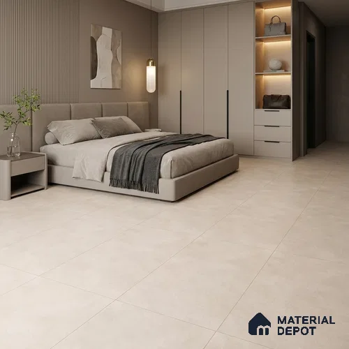 Cement Floor & Wall Tile TL 12778 G Prive White 4 ft x 2 ft Matte Finish Vitrified Tile - 9 mm