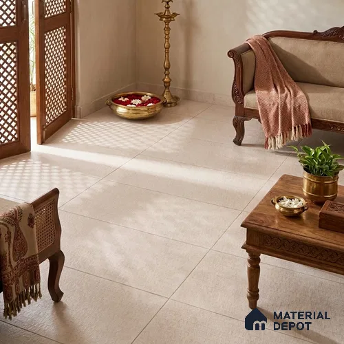 Cement Wall Tile TL 12778 H Harmonic Prive White 4 ft x 2 ft Punch Matte Finish Vitrified Tile - 9 mm