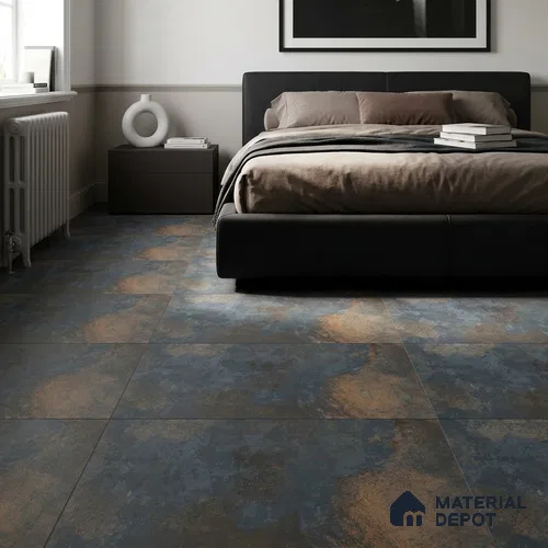 Rustic Floor & Wall Tile TL 12779 Metal Azul 4 ft x 2 ft Punch Matte Finish Vitrified Tile - 9 mm