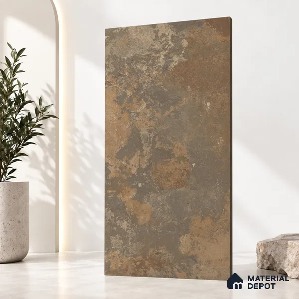 Rustic Floor & Wall Tile TL 12779 B Metal Rust 4 ft x 2 ft Punch Matte Finish Vitrified Tile - 9 mm