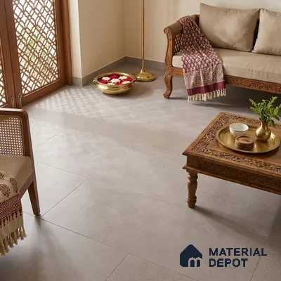 Cement Wall & Floor Tile TL 12780 E Grey 4 ft x 2 ft Matte Finish Vitrified Tile - 9 mm | Suitable For Living Room, Hall, Bedroom