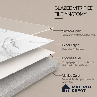 Marble Wall & Floor Tile TL 12783 White 4 ft x 2 ft Matte Carving Finish Vitrified Tile - 9 mm | 3 Random Designs | Suitable For Living Room, Bedroom, Kitchen