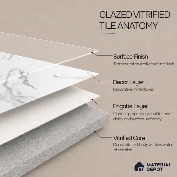 Marble Wall & Floor Tile TL 12783 White 4 ft x 2 ft Matte Carving Finish Vitrified Tile - 9 mm | 3 Random Designs | Suitable For Living Room, Bedroom, Kitchen