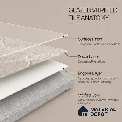 Marble Wall & Floor Tile TL 12784 Cream 4 ft x 2 ft Matte Carving Finish Vitrified Tile - 9 mm | 4 Random Designs | Suitable For Living Room, Bedroom, Kitchen