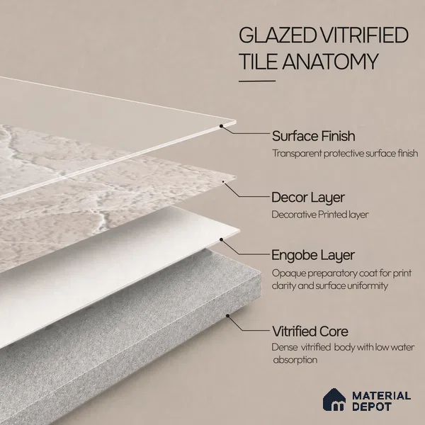 Marble Wall & Floor Tile TL 12784 Cream 4 ft x 2 ft Matte Carving Finish Vitrified Tile - 9 mm | 4 Random Designs | Suitable For Living Room, Bedroom, Kitchen