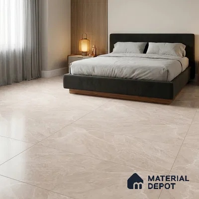Marble Wall & Floor Tile TL 12784 Cream 4 ft x 2 ft Matte Carving Finish Vitrified Tile - 9 mm | 4 Random Designs | Suitable For Living Room, Bedroom, Kitchen