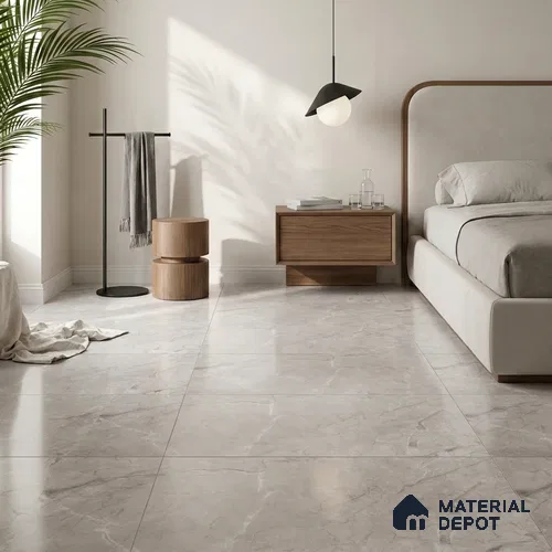 Marble Wall & Floor Tile TL 12785 C Bianco 4 ft x 2 ft Matte Carving Finish Vitrified Tile - 9 mm | 6 Random Designs | Suitable For Living Room, Bedroom, Kitchen