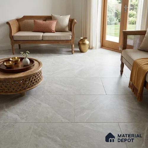 Marble Wall & Floor Tile TL 12785 C Bianco 4 ft x 2 ft Matte Carving Finish Vitrified Tile - 9 mm | 6 Random Designs | Suitable For Living Room, Bedroom, Kitchen