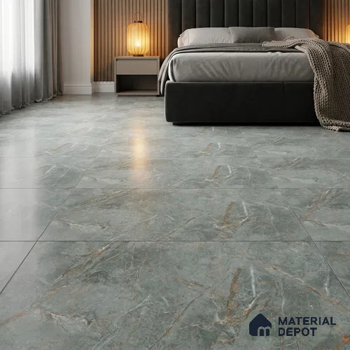 Marble Wall & Floor Tile TL 12785 D Aqua 4 ft x 2 ft Matte Carving Finish Vitrified Tile - 9 mm | 6 Random Designs | Suitable For Living Room, Bedroom, Kitchen