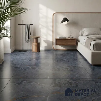Marble Wall & Floor Tile TL 12785 E Blue 4 ft x 2 ft Matte Carving Finish Vitrified Tile - 9 mm | 6 Random Designs | Suitable For Living Room, Bedroom, Kitchen