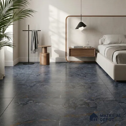 Marble Wall & Floor Tile TL 12785 E Blue 4 ft x 2 ft Matte Carving Finish Vitrified Tile - 9 mm | 6 Random Designs | Suitable For Living Room, Bedroom, Kitchen