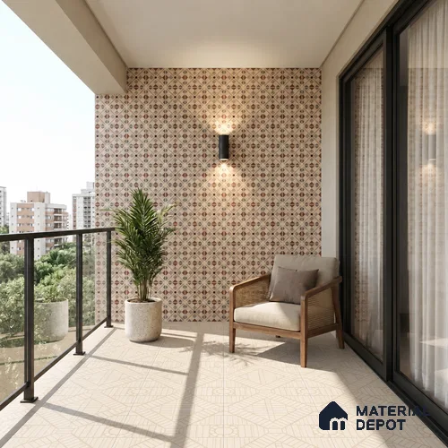 TL 12788 B Geometrical Rhea Beige Decor 2 4 ft x 2 ft Vitrified Matte Finish Tile - 9 mm