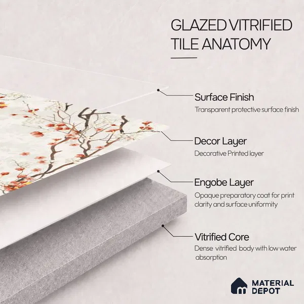 TL 12790 Cherry Blossoms 4 ft x 2 ft Vitrified Matte Finish Tile - 9 mm