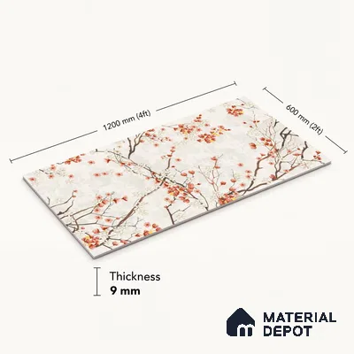 TL 12790 Cherry Blossoms 4 ft x 2 ft Vitrified Matte Finish Tile - 9 mm