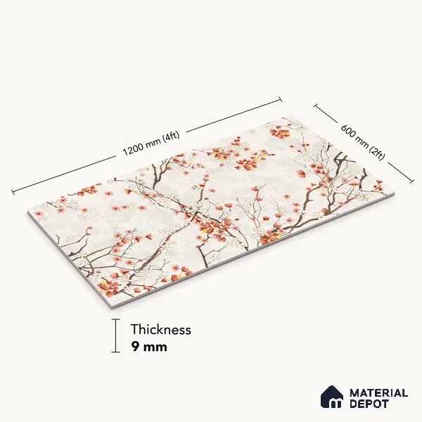 TL 12790 Cherry Blossoms 4 ft x 2 ft Vitrified Matte Finish Tile - 9 mm