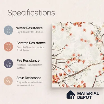 TL 12790 Cherry Blossoms 4 ft x 2 ft Vitrified Matte Finish Tile - 9 mm