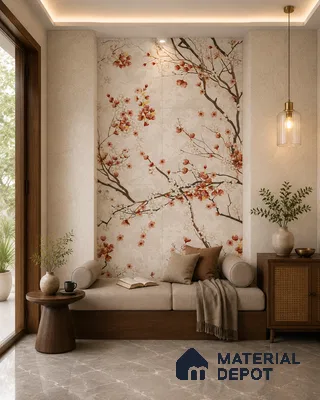 TL 12790 Cherry Blossoms 4 ft x 2 ft Vitrified Matte Finish Tile - 9 mm