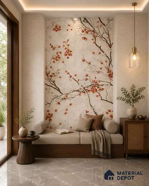 TL 12790 Cherry Blossoms 4 ft x 2 ft Vitrified Matte Finish Tile - 9 mm