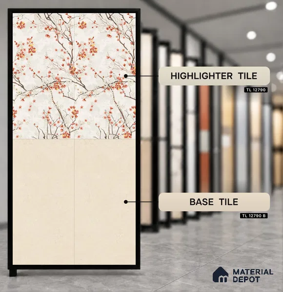 TL 12790 Cherry Blossoms 4 ft x 2 ft Vitrified Matte Finish Tile - 9 mm