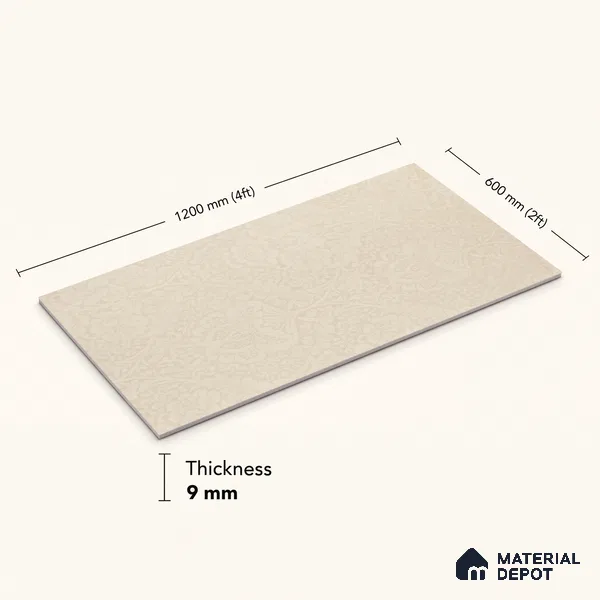 TL 12790 B Tian Crema 4 ft x 2 ft Vitrified Matte Finish Tile - 9 mm