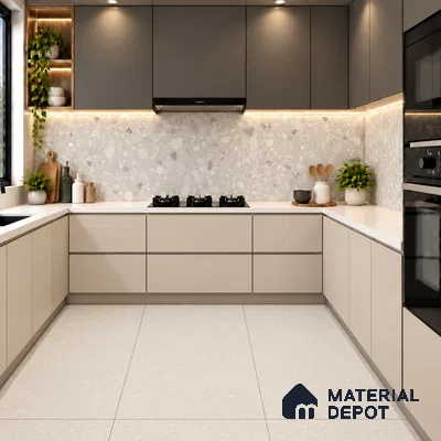 TL 12796 Venetian Terazzo Bianco 4 ft x 2 ft Vitrified Matte Finish Tile - 9 mm