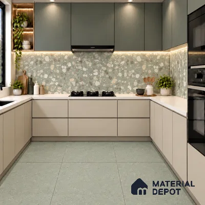 TL 12796 E Venetian Terazzo Verde 4 ft x 2 ft Vitrified Matte Finish Tile - 9 mm