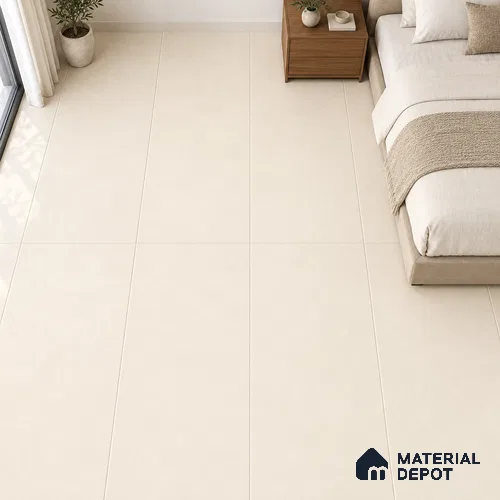 Plain Floor & Wall Tile TL 12797 B Clunia Cream 4 ft x 2 ft Vitrified Matte Finish - 9 mm | Suitable for Living Room, Bedroom, Kitchen, Foyer & Commercial Spaces
