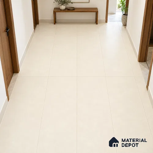 Plain Floor & Wall Tile TL 12797 B Clunia Cream 4 ft x 2 ft Vitrified Matte Finish - 9 mm | Suitable for Living Room, Bedroom, Kitchen, Foyer & Commercial Spaces