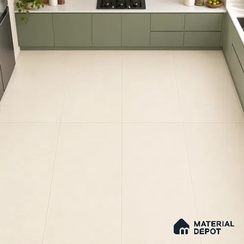 Plain Floor & Wall Tile TL 12797 B Clunia Cream 4 ft x 2 ft Vitrified Matte Finish - 9 mm | Suitable for Living Room, Bedroom, Kitchen, Foyer & Commercial Spaces