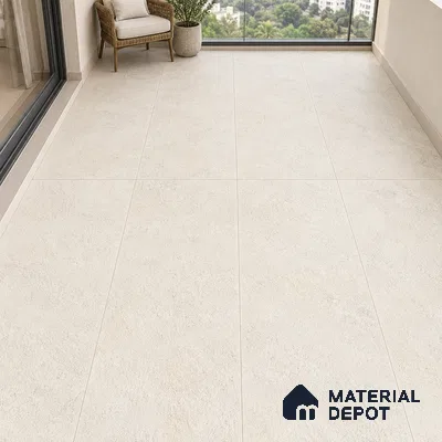 Stone Floor & Wall Tile TL 12797 D Outer Stone Ivory 4 ft x 2 ft Vitrified Matte Finish - 9 mm | Suitable for Living Room, Bedroom, Kitchen, Foyer & Commercial Spaces