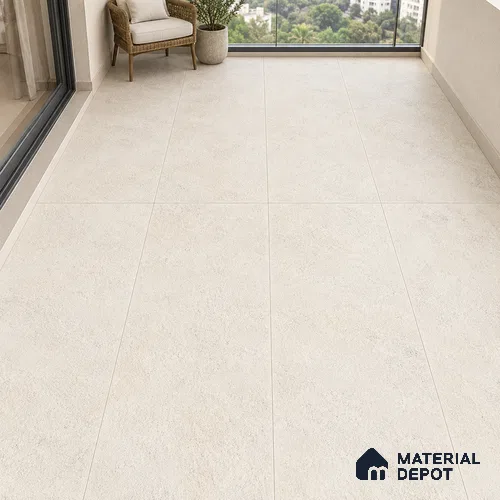 Stone Floor & Wall Tile TL 12797 D Outer Stone Ivory 4 ft x 2 ft Vitrified Matte Finish - 9 mm | Suitable for Living Room, Bedroom, Kitchen, Foyer & Commercial Spaces