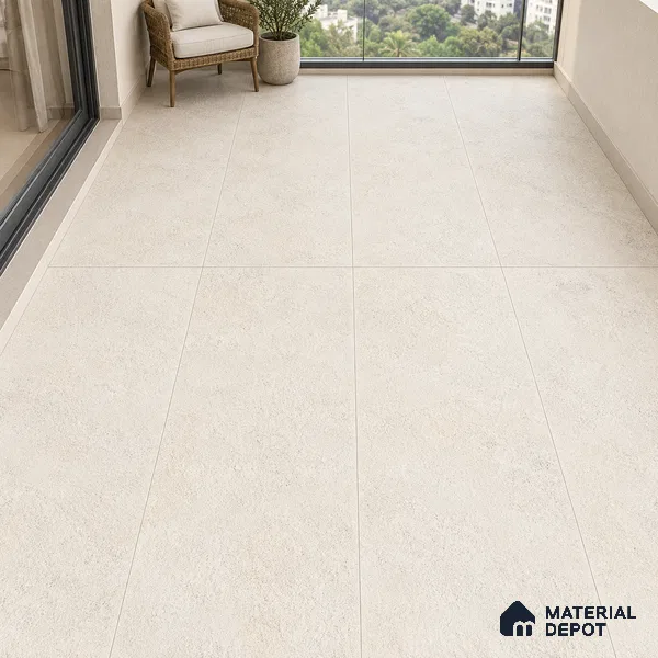 Stone Floor & Wall Tile TL 12797 D Outer Stone Ivory 4 ft x 2 ft Vitrified Matte Finish - 9 mm | Suitable for Living Room, Bedroom, Kitchen, Foyer & Commercial Spaces