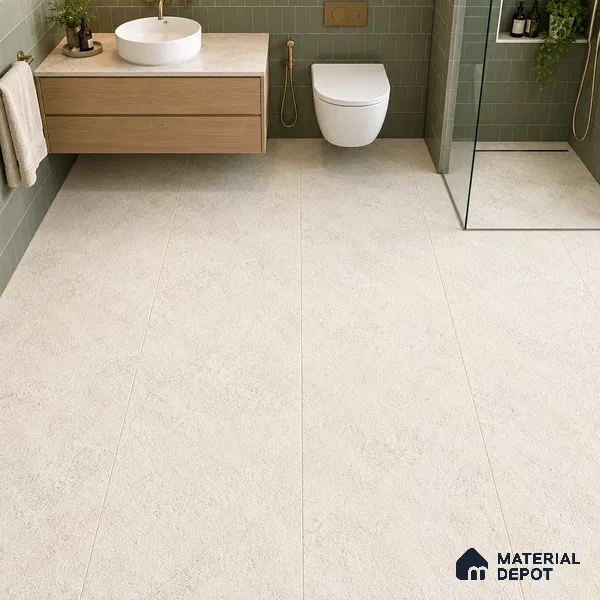 Stone Floor & Wall Tile TL 12797 D Outer Stone Ivory 4 ft x 2 ft Vitrified Matte Finish - 9 mm | Suitable for Living Room, Bedroom, Kitchen, Foyer & Commercial Spaces