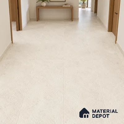 Stone Floor & Wall Tile TL 12797 D Outer Stone Ivory 4 ft x 2 ft Vitrified Matte Finish - 9 mm | Suitable for Living Room, Bedroom, Kitchen, Foyer & Commercial Spaces