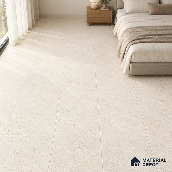 Stone Floor & Wall Tile TL 12797 D Outer Stone Ivory 4 ft x 2 ft Vitrified Matte Finish - 9 mm | Suitable for Living Room, Bedroom, Kitchen, Foyer & Commercial Spaces
