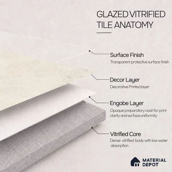 Stone Floor & Wall Tile TL 12797 D Outer Stone Ivory 4 ft x 2 ft Vitrified Matte Finish - 9 mm | Suitable for Living Room, Bedroom, Kitchen, Foyer & Commercial Spaces