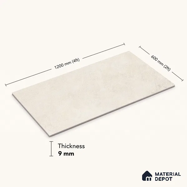 Stone Floor & Wall Tile TL 12797 D Outer Stone Ivory 4 ft x 2 ft Vitrified Matte Finish - 9 mm | Suitable for Living Room, Bedroom, Kitchen, Foyer & Commercial Spaces