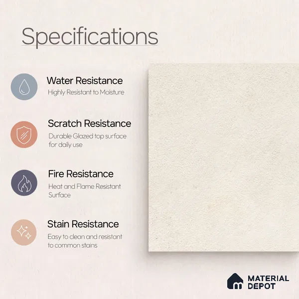 Stone Floor & Wall Tile TL 12797 D Outer Stone Ivory 4 ft x 2 ft Vitrified Matte Finish - 9 mm | Suitable for Living Room, Bedroom, Kitchen, Foyer & Commercial Spaces