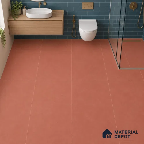Cement Floor & Wall Tile TL 12797 F Silt Cotto Terracotta 4 ft x 2 ft Vitrified Matte Finish - 9 mm | Suitable for Living Room, Bedroom, Kitchen, Foyer & Commercial Spaces