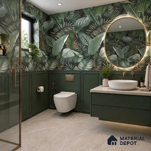 TL 12799 Jungle Green Decor 4 ft x 2 ft Vitrified Matte Finish Tile - 9 mm