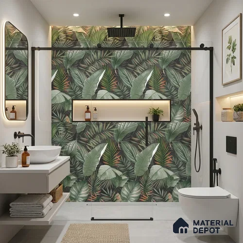 TL 12799 Jungle Green Decor 4 ft x 2 ft Vitrified Matte Finish Tile - 9 mm