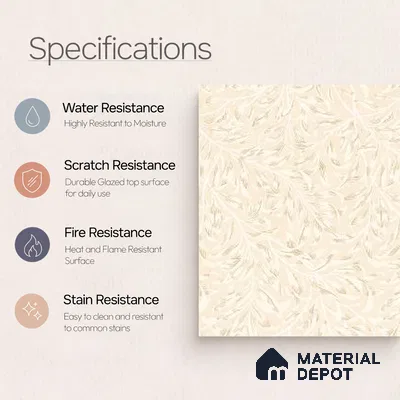 TL 12800 Papier Crema Decor - 1 4 ft x 2 ft Vitrified Matte Finish Tile - 9 mm