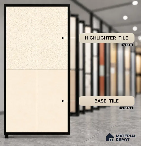 TL 12800 Papier Crema Decor - 1 4 ft x 2 ft Vitrified Matte Finish Tile - 9 mm