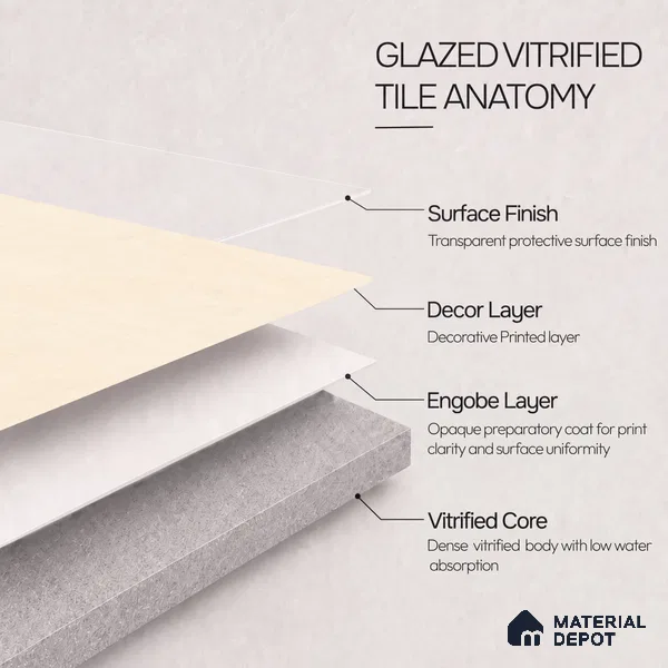 TL 12800 B Papier Crema Decor - 4 4 ft x 2 ft Vitrified Matte Finish Tile - 9 mm