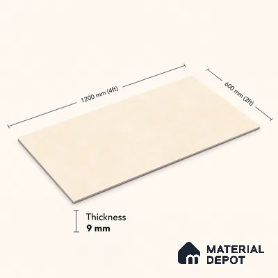 TL 12800 B Papier Crema Decor - 4 4 ft x 2 ft Vitrified Matte Finish Tile - 9 mm