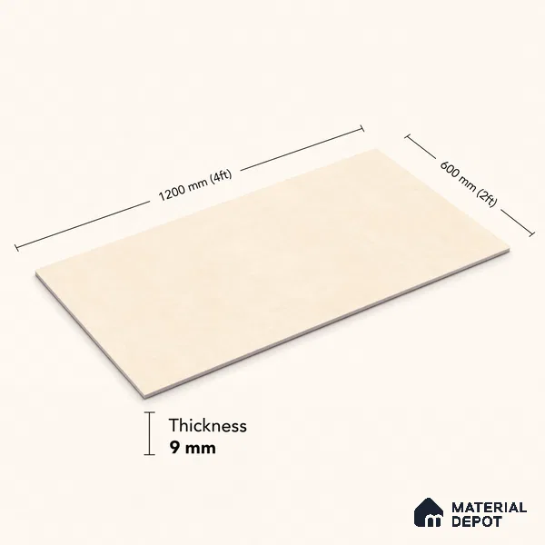 TL 12800 B Papier Crema Decor - 4 4 ft x 2 ft Vitrified Matte Finish Tile - 9 mm
