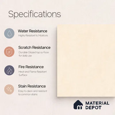 TL 12800 B Papier Crema Decor - 4 4 ft x 2 ft Vitrified Matte Finish Tile - 9 mm
