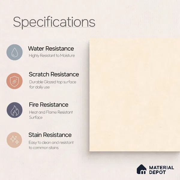 TL 12800 B Papier Crema Decor - 4 4 ft x 2 ft Vitrified Matte Finish Tile - 9 mm
