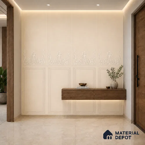 TL 12800 B Papier Crema Decor - 4 4 ft x 2 ft Vitrified Matte Finish Tile - 9 mm