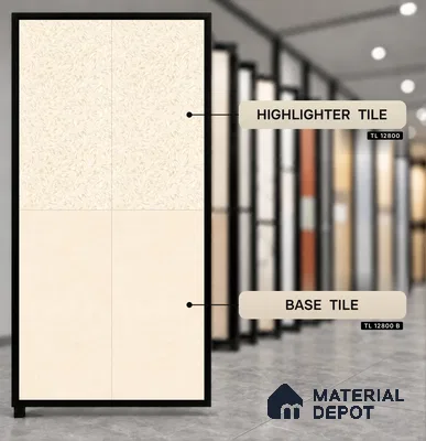 TL 12800 B Papier Crema Decor - 4 4 ft x 2 ft Vitrified Matte Finish Tile - 9 mm